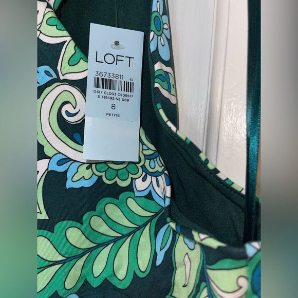 LOFT Green Paisley Halter Dress - Picture 5 of 10